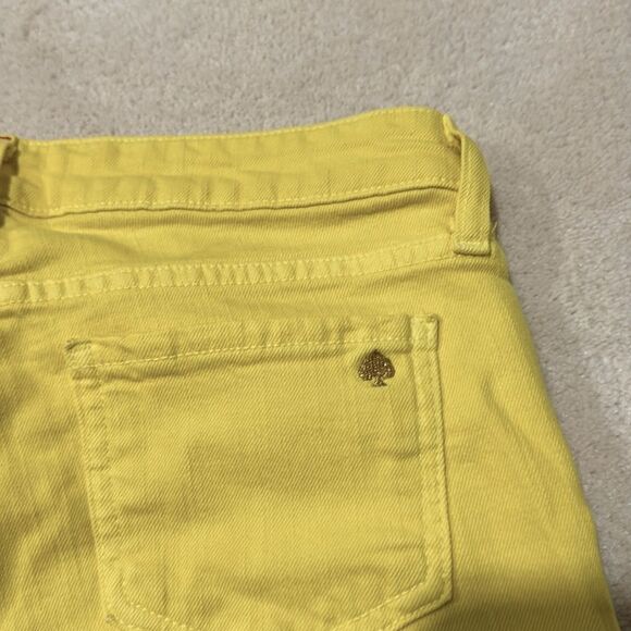 Kate Spade Play Hooky Broome Street Yellow Stretch Denim Capri Pants Sz 29 - Picture 8 of 13